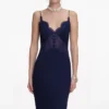 Navy Lace Georgette Maxi Dress