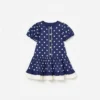 Navy Polka Dot Cotton Printed Dress Navy Polka Dot Cotton Printed Dress