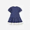 Navy Polka Dot Cotton Printed Dress Navy Polka Dot Cotton Printed Dress