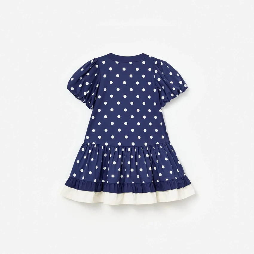 Navy Polka Dot Cotton Printed Dress Navy Polka Dot Cotton Printed Dress