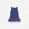 Navy Polka Dot Cotton Sleeveless Dress Navy Polka Dot Cotton Sleeveless Dress