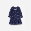Navy Polka Dot Georgette Dress Navy Polka Dot Georgette Dress