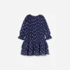 Navy Polka Dot Georgette Dress Navy Polka Dot Georgette Dress