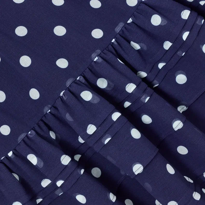 Navy Polka Dot Georgette Dress Navy Polka Dot Georgette Dress