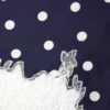 Navy Polka Dot Satin Midi Skirt
