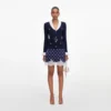 Navy Ribbed Knit Cardigan