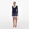 Navy Ribbed Knit Cardigan