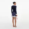 Navy Ribbed Knit Cardigan