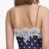 Navy Satin Polka Dot Midi Dress Navy Satin Polka Dot Midi Dress