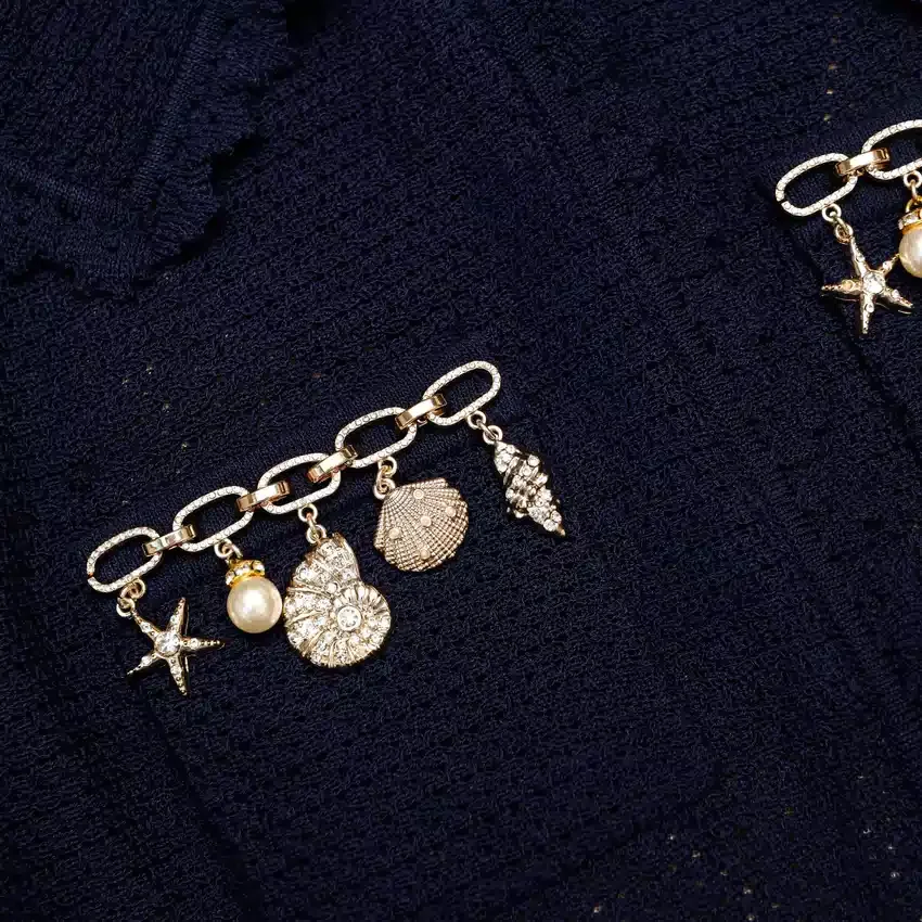 Navy Shell Embellished Knit Mini Dress Navy Shell Embellished Knit Mini Dress