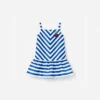 Navy Stripe Cherry Motif Dress Navy Stripe Cherry Motif Dress