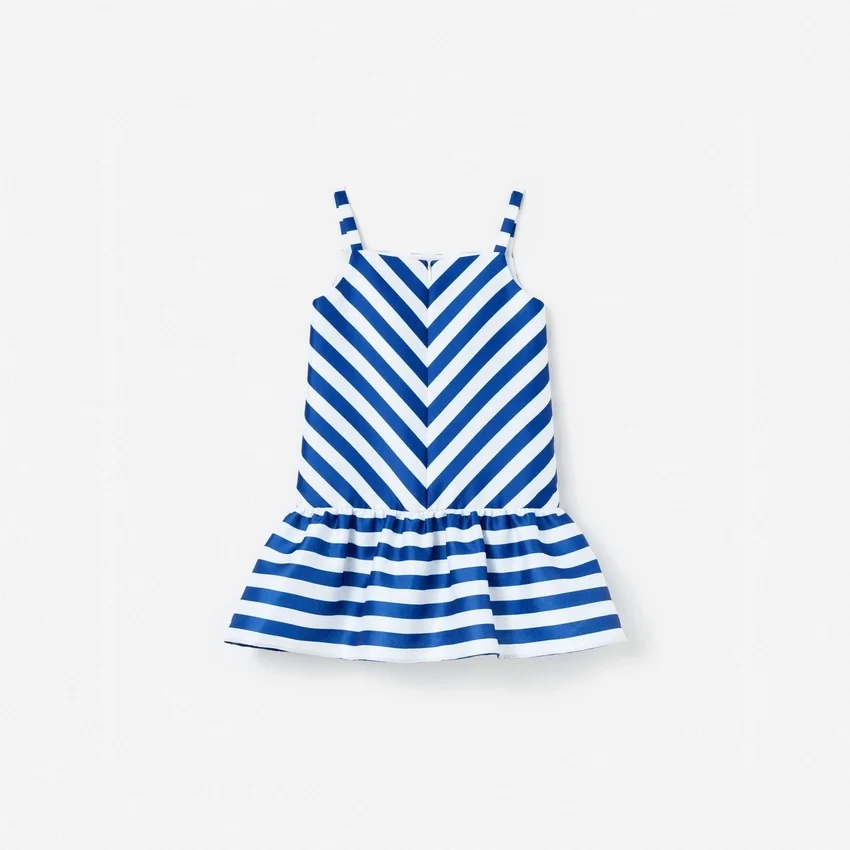 Navy Stripe Cherry Motif Dress Navy Stripe Cherry Motif Dress