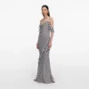 Navy Stripe Georgette Maxi Dress Navy Stripe Georgette Maxi Dress