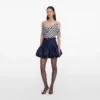 Navy Stripe Georgette Top