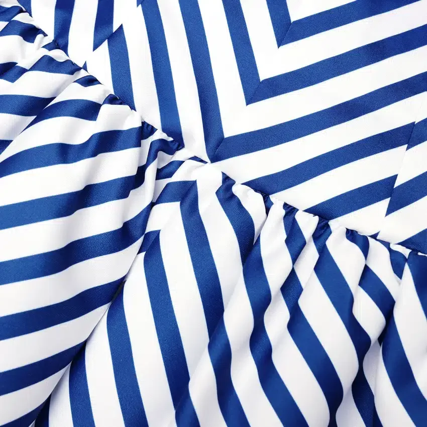 Navy Stripe Taffeta Midi Dress Navy Stripe Taffeta Midi Dress