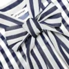Navy Stripe Tie Neck Blouse