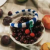 Navy Striped Cherry Motif Headband