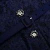 Navy Tailored Lace Midi Dress