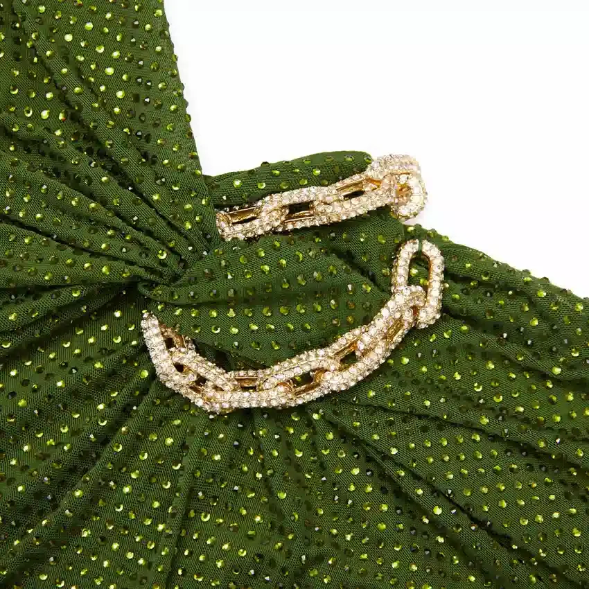 Olive Rhinestone Embellished Maxi Dress Olive Rhinestone Embellished Maxi Dress