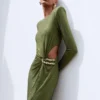 Olive Rhinestone Embellished Maxi Dress Olive Rhinestone Embellished Maxi Dress