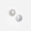 Oval Crystal Pearl Earrings
