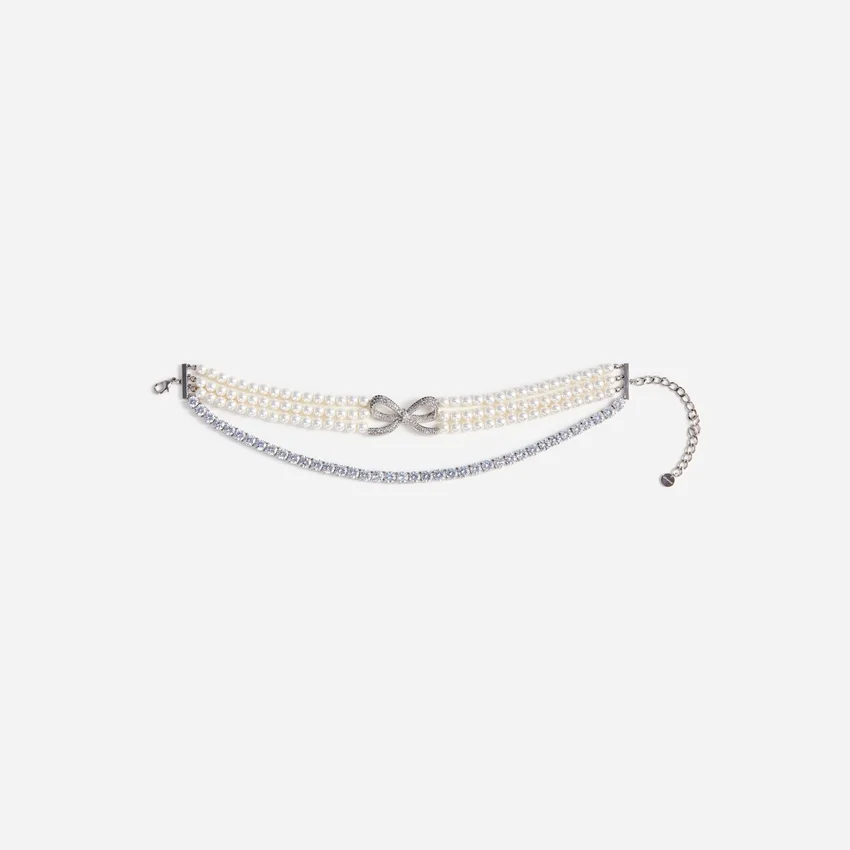 Pearl Crystal Bow Choker Pearl Crystal Bow Choker