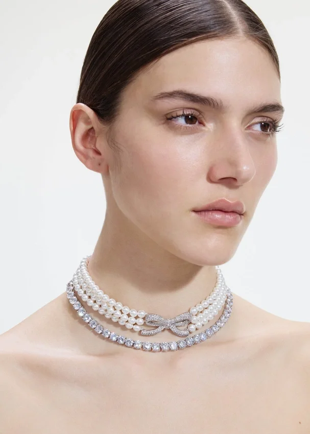 Pearl Crystal Bow Choker Pearl Crystal Bow Choker