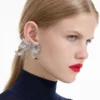 Pearl Crystal Bow Earrings