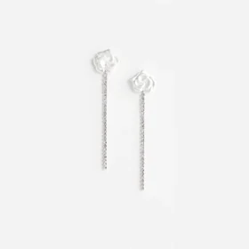 Pearl Flower Crystal Droplet Earring