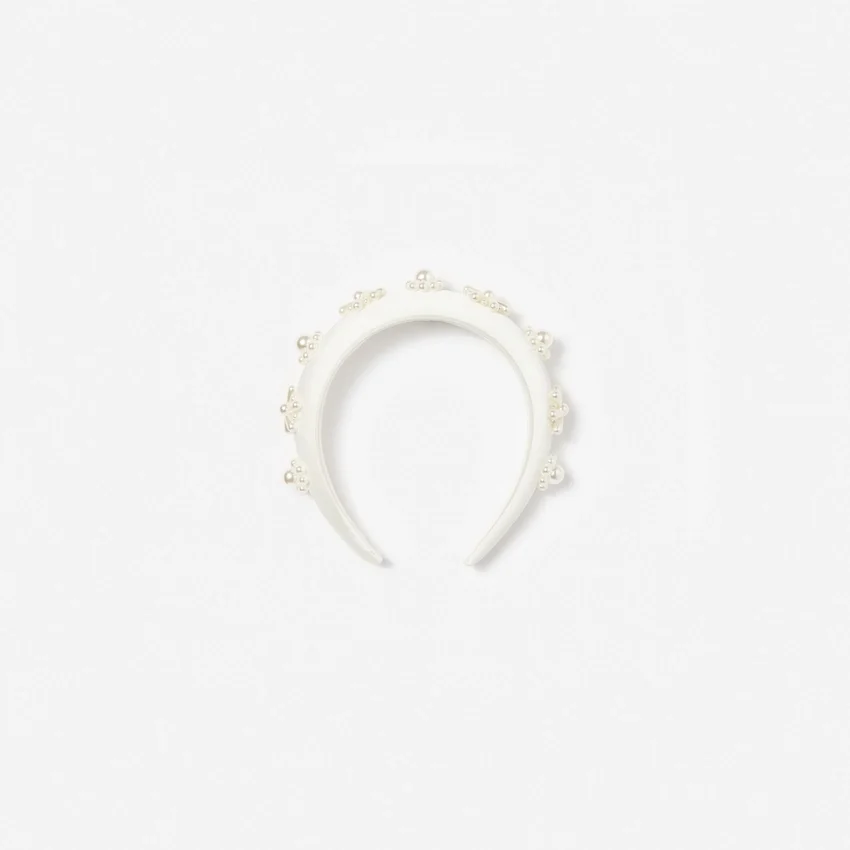 Pearl Flower Satin Head Band Pearl Flower Satin Head Band
