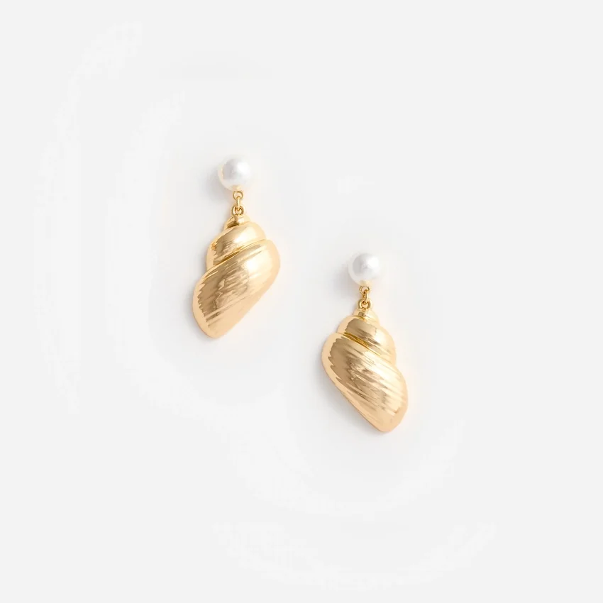 Pearl Gold Shell Earrings Pearl Gold Shell Earrings