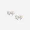 Pearl Satin Bow Earrings Pearl Satin Bow Earrings