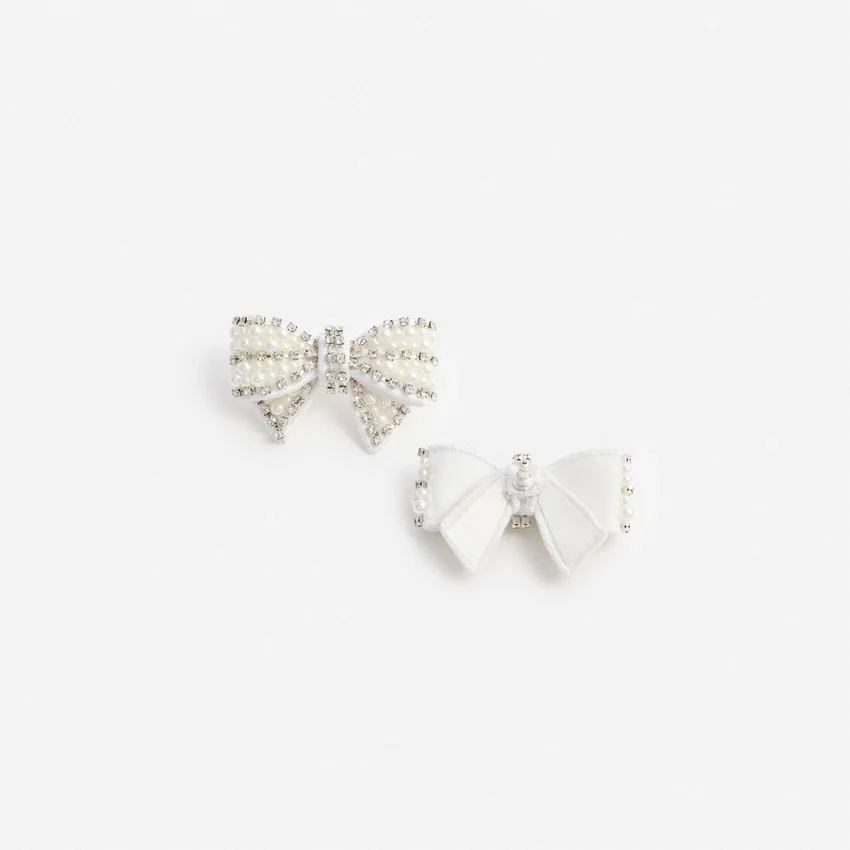 Pearl Satin Bow Earrings Pearl Satin Bow Earrings