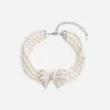 Pearl Satin Bow Necklace Pearl Satin Bow Necklace