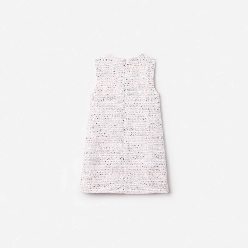 Pink Boucle Lace Bow Dress Pink Boucle Lace Bow Dress
