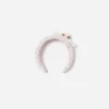 Pink Boucle Lace Bow Head Band
