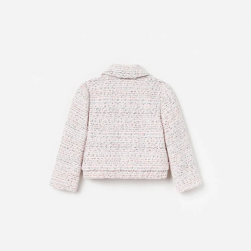 Pink Boucle Lace Bow Jacket Pink Boucle Lace Bow Jacket