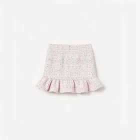 Pink Boucle Lace Bow Skirt