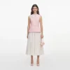 Pink Boucle Lace Collar Midi Dress
