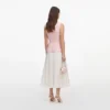 Pink Boucle Lace Collar Midi Dress