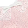 Pink Boucle Lace Collar Midi Dress