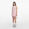 Pink Boucle Lace Collar Mini Dress