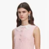 Pink Boucle Lace Collar Mini Dress