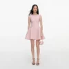 Pink Boucle Sleeveless Mini Dress