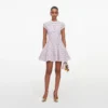 Pink Check Knit Beaded Mini Dress