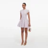 Pink Check Knit Beaded Mini Dress