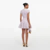 Pink Check Knit Beaded Mini Dress