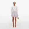 Pink Check Knit Mini Skirt