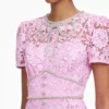 Pink Cord Lace Midi Dress