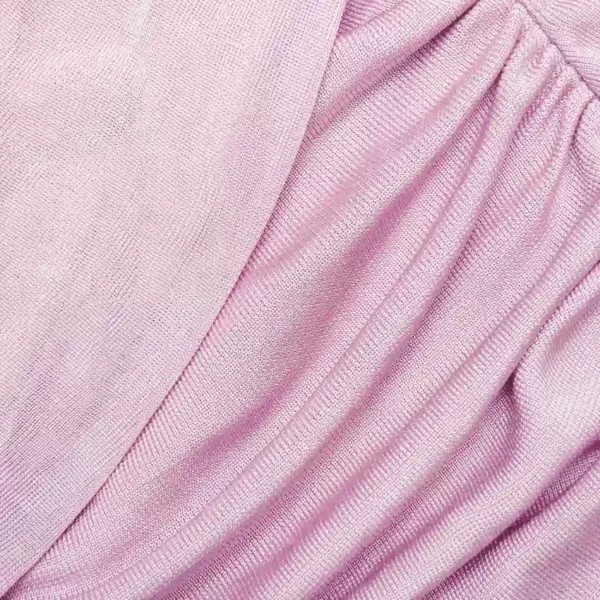 Pink Cotton Draped Knit Midi Dress Pink Cotton Draped Knit Midi Dress